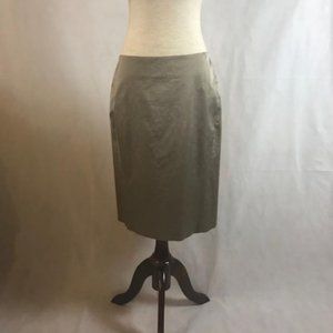 EUC Ann Taylor Women Taupe Pencil Skirt with Slit Size 8